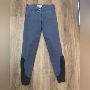Dover Saddlery Blue Ladies Wellesley Knee Patch Breeches 24R